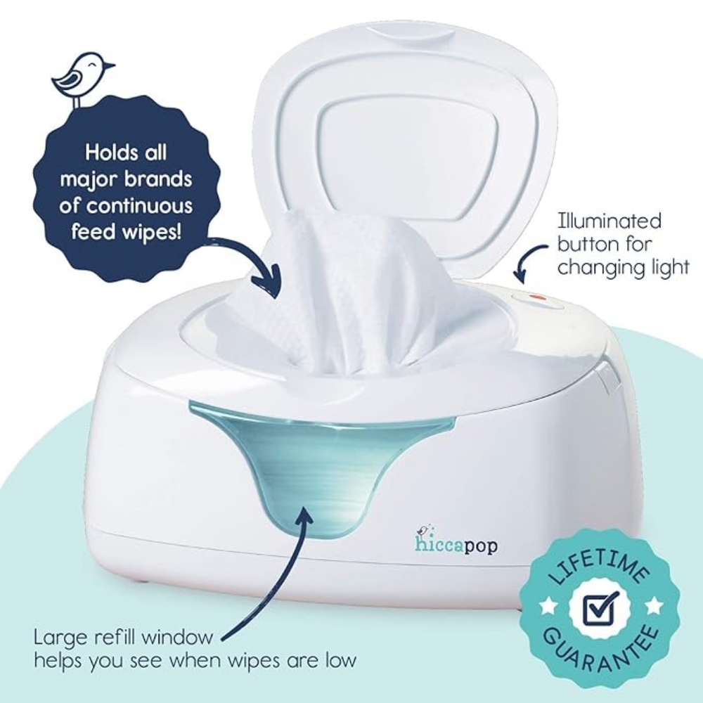 hiccapop Baby Wipe Warmer and Baby Wet Wipes Dispenser With Changing Night Light